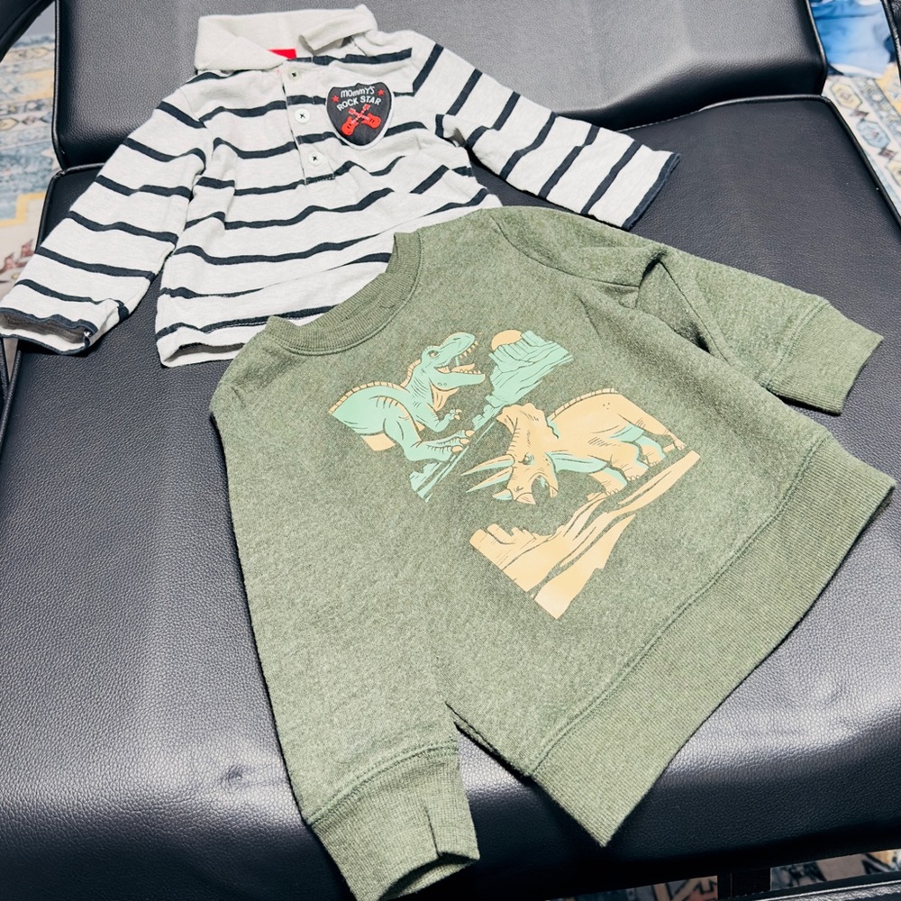 set of 2 boy shirts 
Jumping Beans Polo Shirt 
Rockstar tee full hand shirt